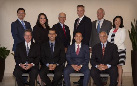 CalOptima welcomes new and returning members to its Board of Directors. Back row, from left: Supervisor Andrew Do, Ria Berger, Mark Refowitz (Board Chair), Lee Penrose (Board Vice Chair), Paul Yost, M.D., and Supervisor Lisa Bartlett. Front row, from left: J. Scott Schoeffel, Dr. Nikan Khatibi, Alexander Nguyen, M.D., and Ron DiLuigi.